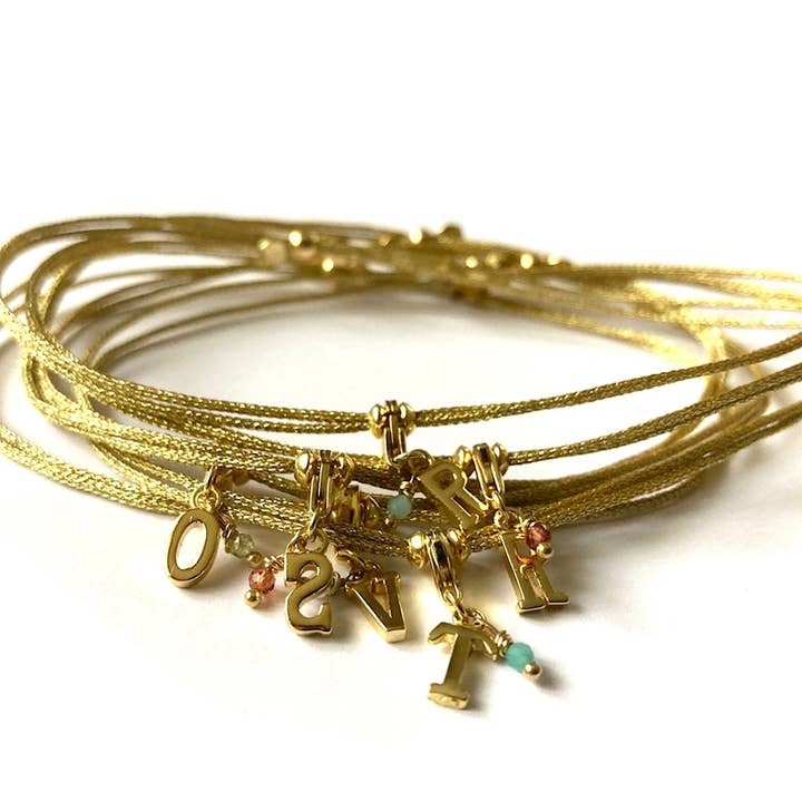 Metal bracelet with initial carabiner for wholesale by MundoconAlma*