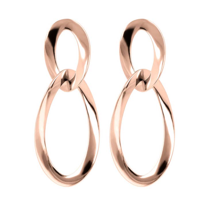 Oval Mesh Pendant Earrings with Sinuous Design for wholesale by Bronzallure