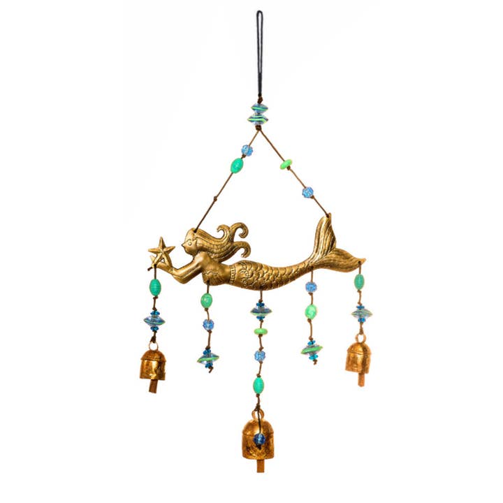 Moksha Imports - Wholesale Wind chime - A Starry Mermaid/Beads & Bells