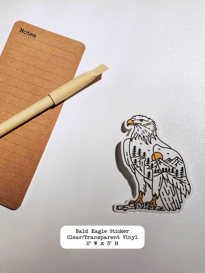 Klistermärke i klar vinyl med vithövdad havsörn för wholesale av Fig Tree Works