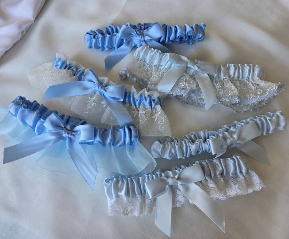 Simply Charming - Wholesale Garter belt – Women's - Set of 6 Touch of Blue Garters
