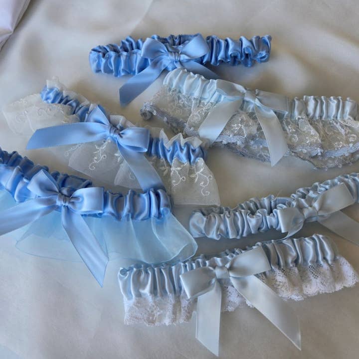 Blue garter special-set of 6 assorted styles for wholesale by Simply Charming