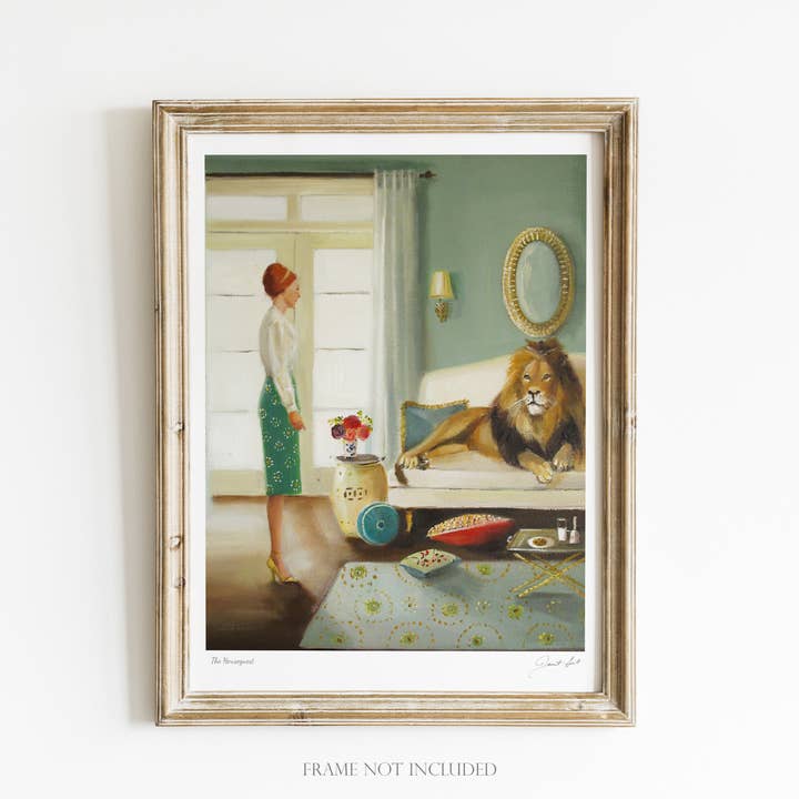 The Houseguest Art Print - 8.5" X 11" for wholesale by JANET HILL STUDIO