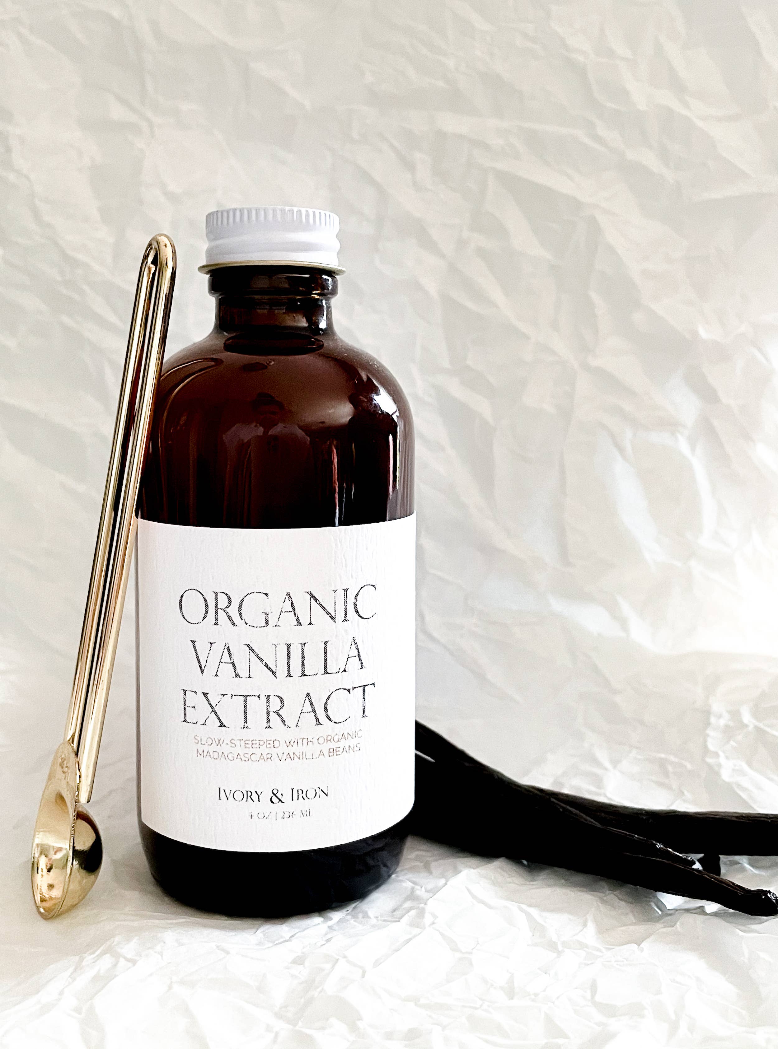 IVORY & IRON - Wholesale Vanilla/Fruit Extract - Organic Madagascar Vanilla Extract 4 oz NON-GMO1