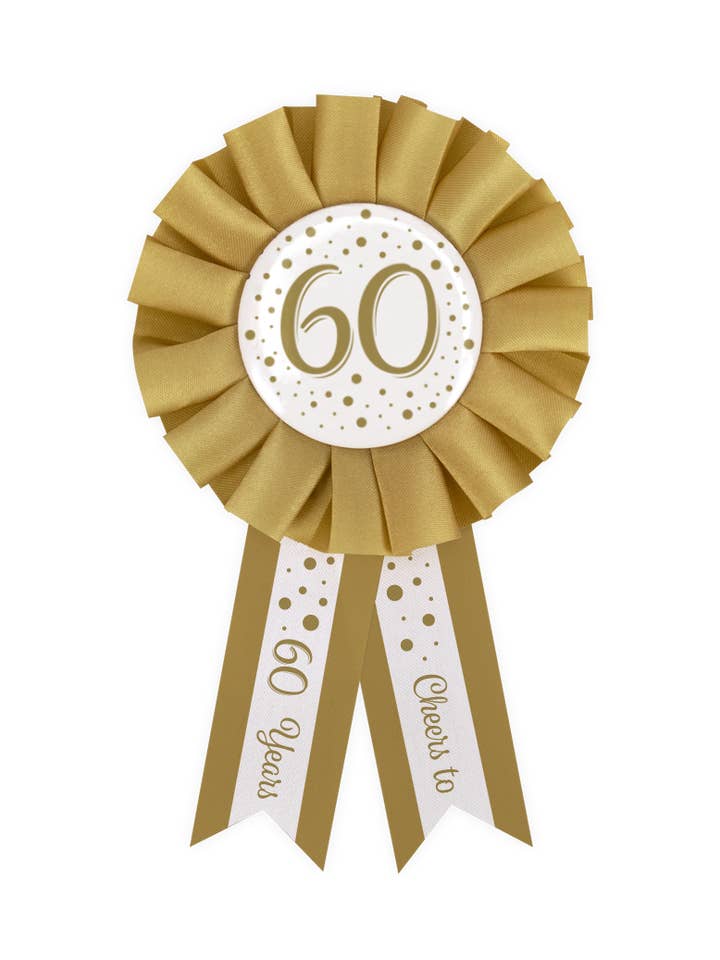 Party Rosettes gold/white - 60 for wholesale by PD Party