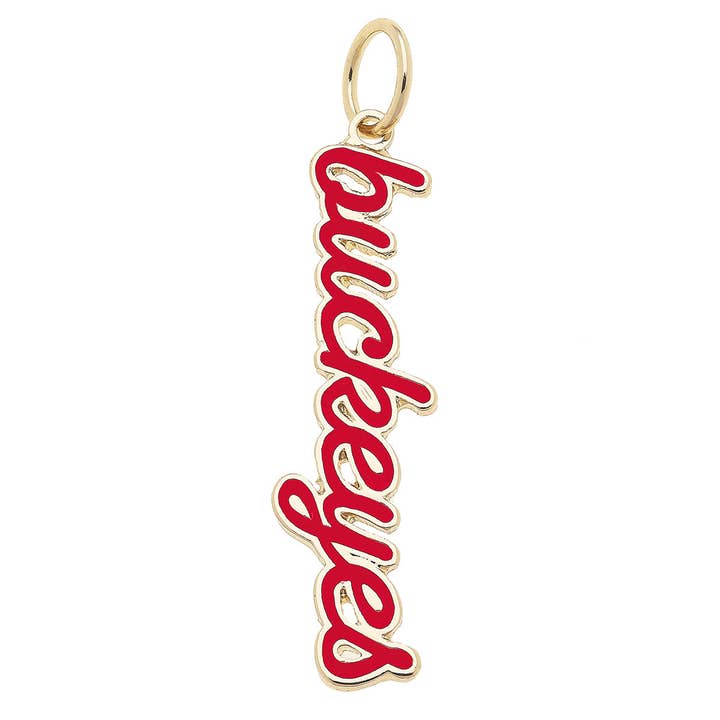 Canvas Style - Wholesale Individual Charm/Pendant - Ohio State Buckeyes Enamel Script Charm