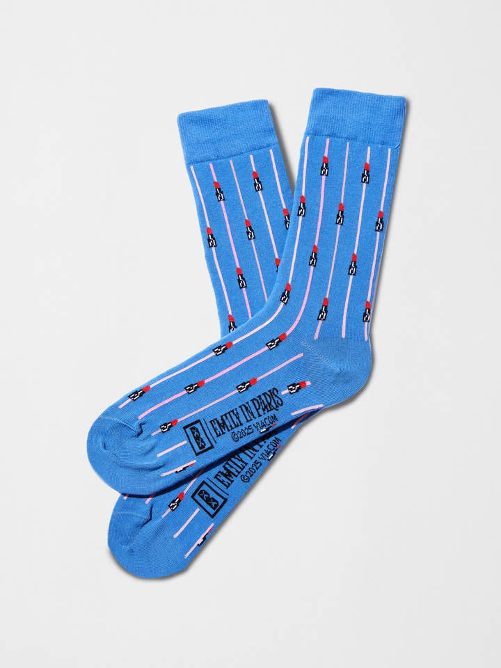 BeEmilyInParis Lipstick Blue - 100% Organic Cotton for wholesale by BESOCKS