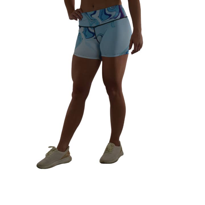 Läckagesäkra shorts | Mid-Rise | Aqua för wholesale av Moxie Fitness Apparel