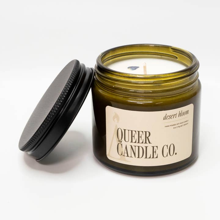 Desert Bloom (summer seasonal scent) for wholesale by Queer Candle Co.