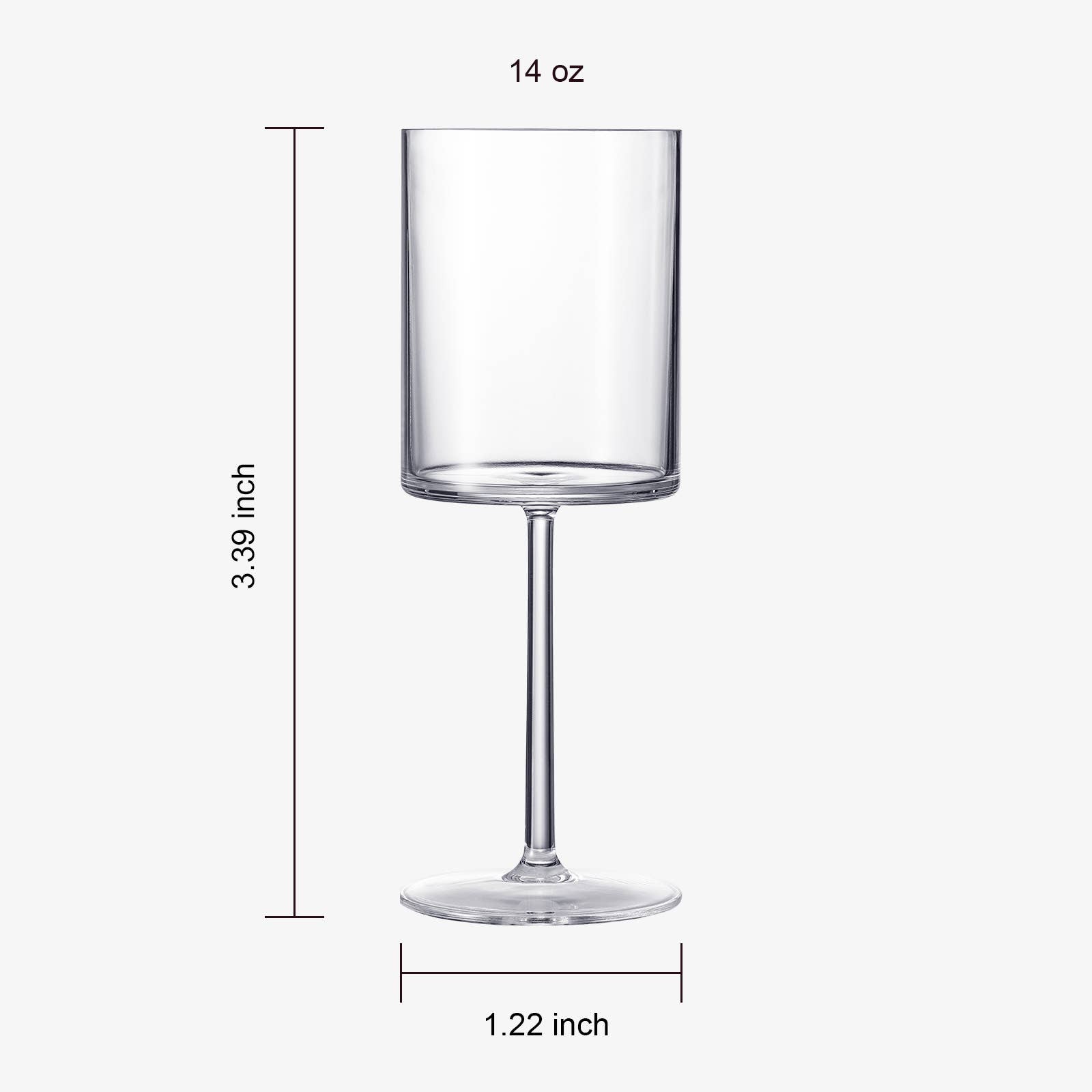 The Wine Savant /  Khen Glassware - Vente Verres à vin - Verres à vin carrés à tige en cristal de style européen, ensemble de5