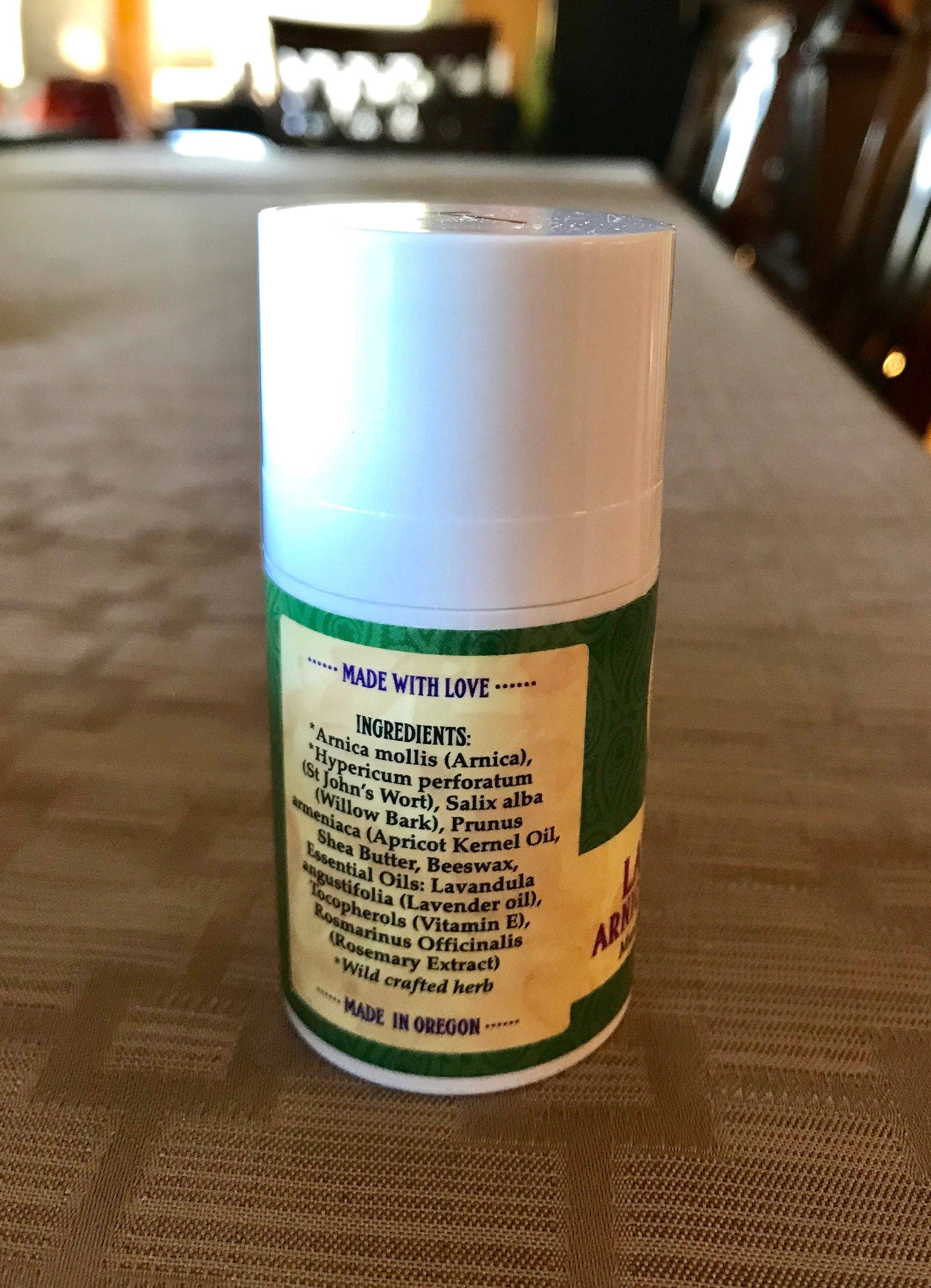 Green Heart Herbal Co. - Vente Crème/baume/pommade cicatrisante - Arnica Rub- Bâton de lavande, douleurs musculaires, raideur, tension1