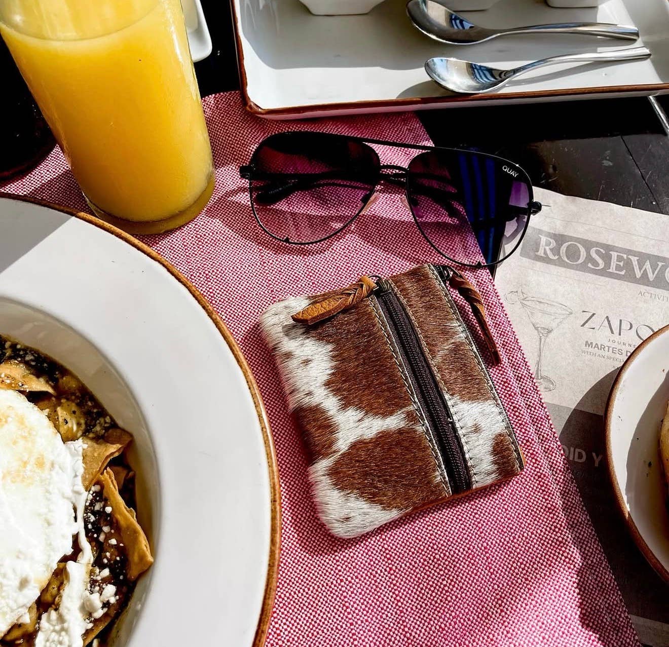 Boho Ranch Shop - Vente Porte-monnaie – femme - Pochette à monnaie Western en peau de vache10