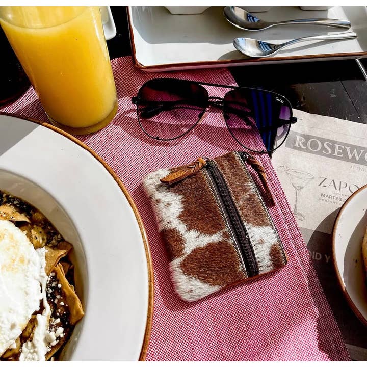 Boho Ranch Shop - Vente Porte-monnaie – femme - Pochette à monnaie Western en peau de vache10