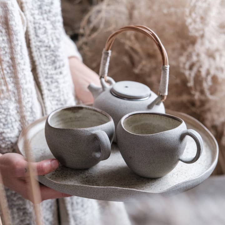 Coleção de Pedras BLOOM chávenas — grés orgânico moldado à roda por atacado de LAIMA CERAMICS (SIA Radosa Apvieniba Spares)