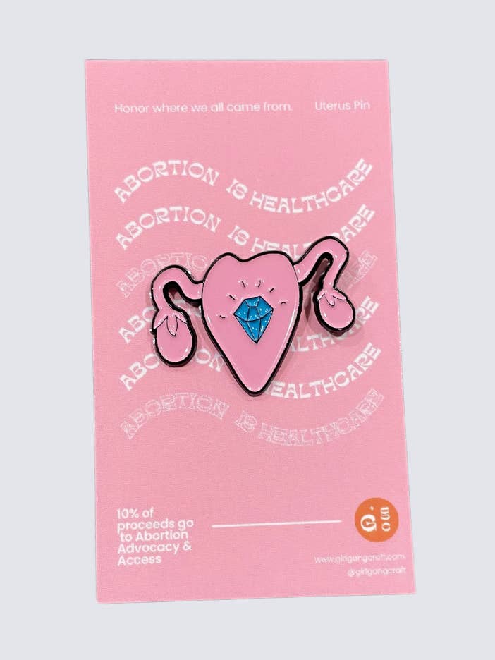 Uterus Enamel Pin for wholesale by Girl Gang Craft