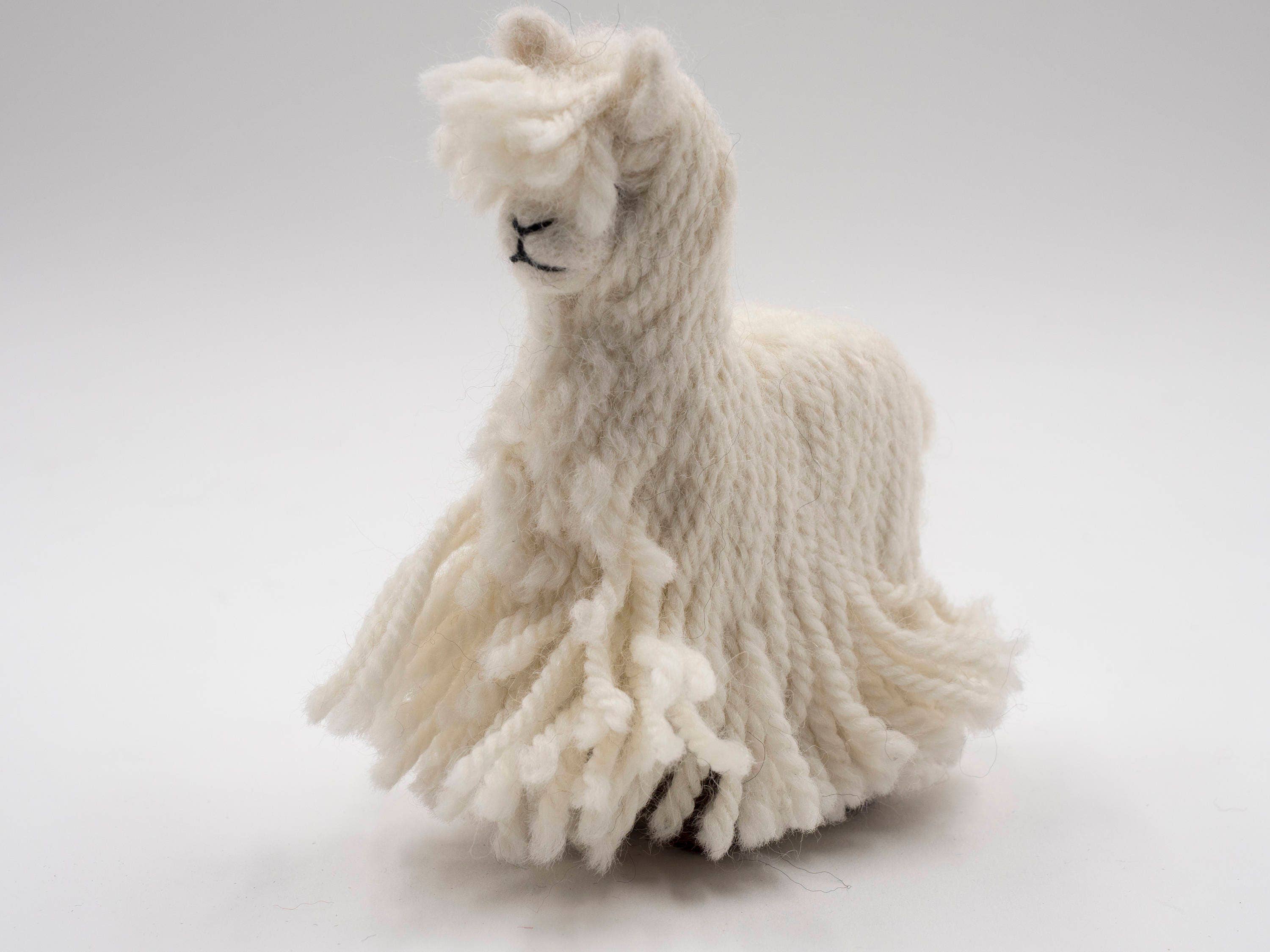 Lanart Alpaca - Wholesale Decorative Figurine - Cria Suri 5.5” - Artisan Hand-Felted Alpaca Sculpture5
