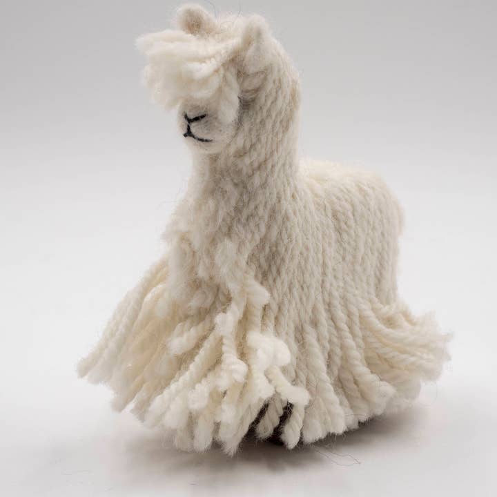 Lanart Alpaca – wholesale Decorative figurine – Cria Suri 5.5” - Artisan Hand-Felted Alpaca Sculpture5