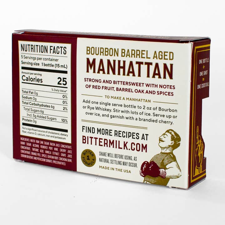 Bittermilk Bottling Co. - Wholesale Cocktail Mix/Syrup - 5 Pack - Single Serve Bourbon Barrel Aged Manhattan2