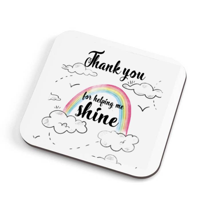 Thank You for Helping Me Shine - Teacher Gift Coaster for wholesale by Cheeky Chops Cards & Wanky Candles