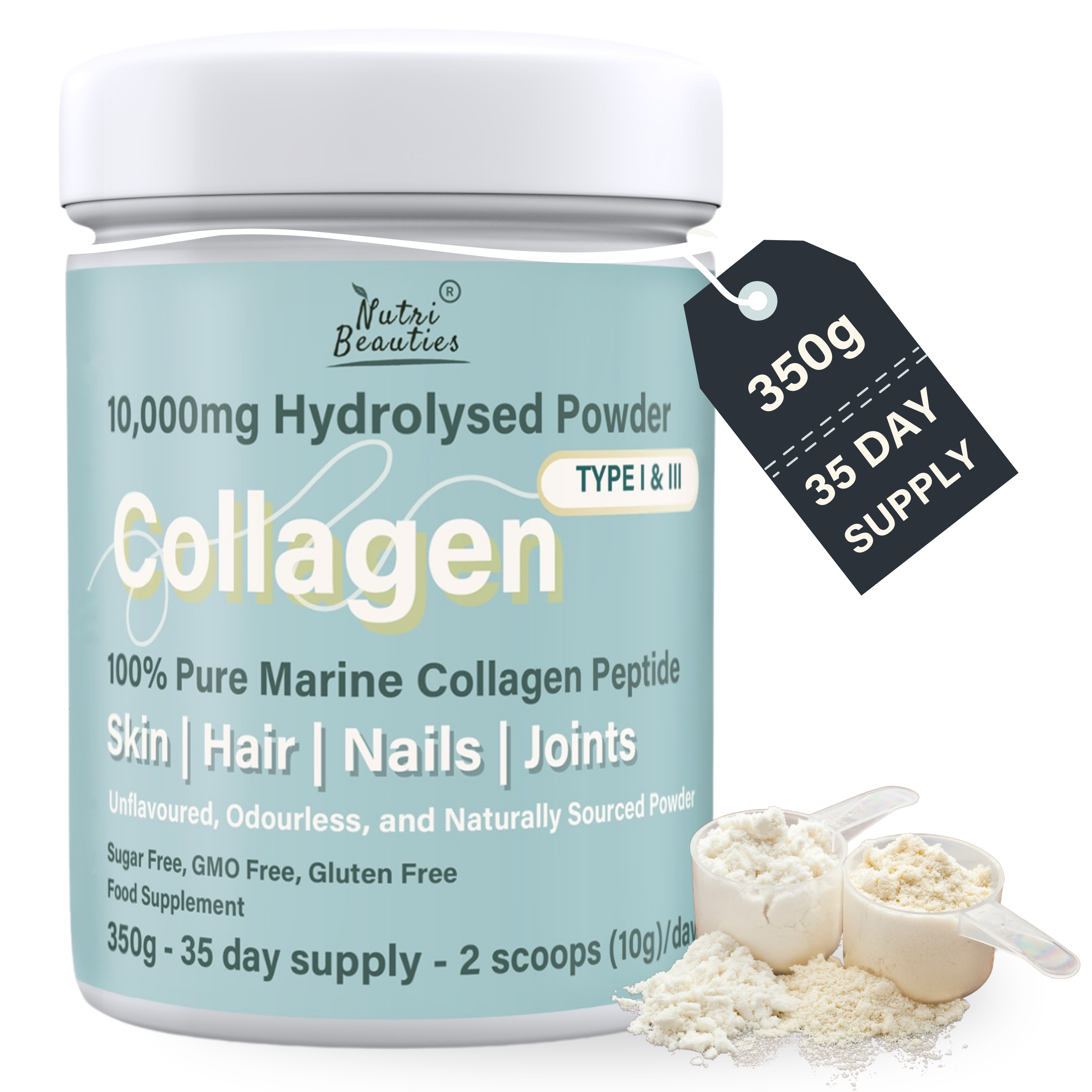 Nutri Beauties – wholesale Protein/superfood powder – NUTRI BEAUTIES Pure Marine Collagen Peptides Powder 10,000Mg9