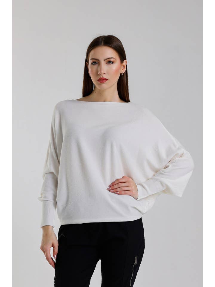 TINA Stephens Italy/Tees By Tina – Großhandel Strickpullover – Damen – Mylah Seriously Weicher Fledermaus-Pullover (BLS413)4