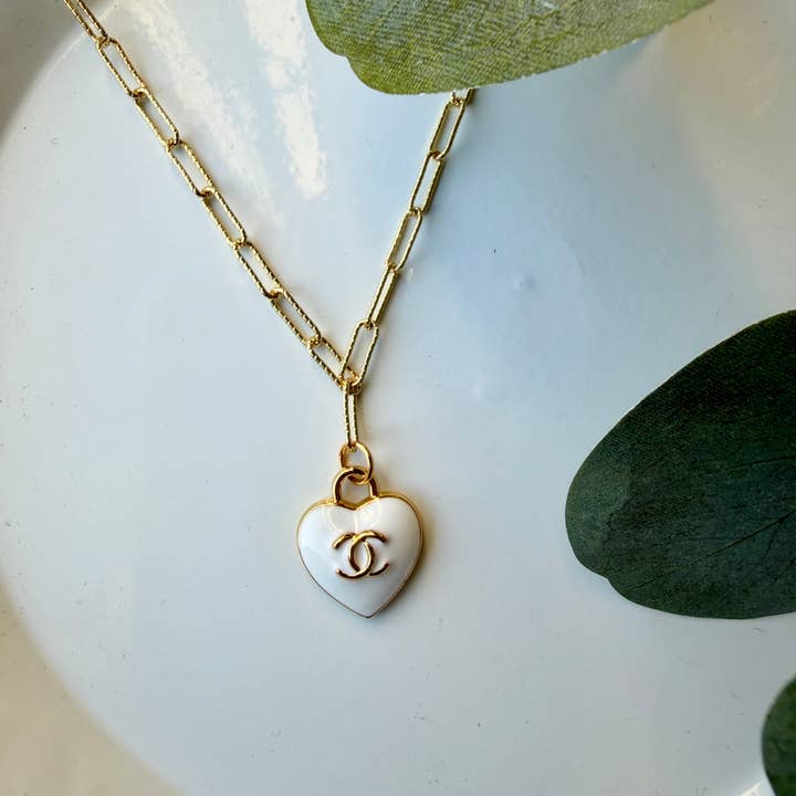 El & Gray Design - Wholesale Pendant/Charm Necklace - Upcycled Designer Heart Pendant Necklace #102 - Adjustable Chain2