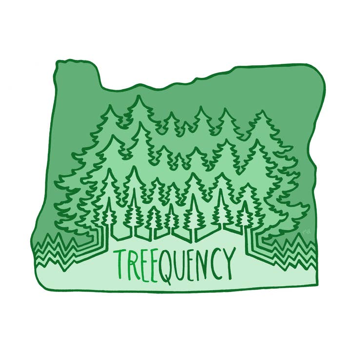 Megan Gray Art - Wholesale Sticker - Oregon 'Treequency' Sticker