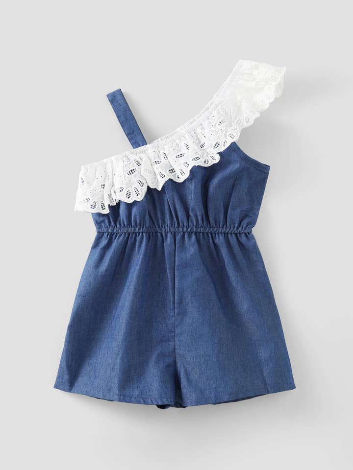 DENIMBLUE Toddler Girl Slop Denim Jumpsuit for wholesale on Faire