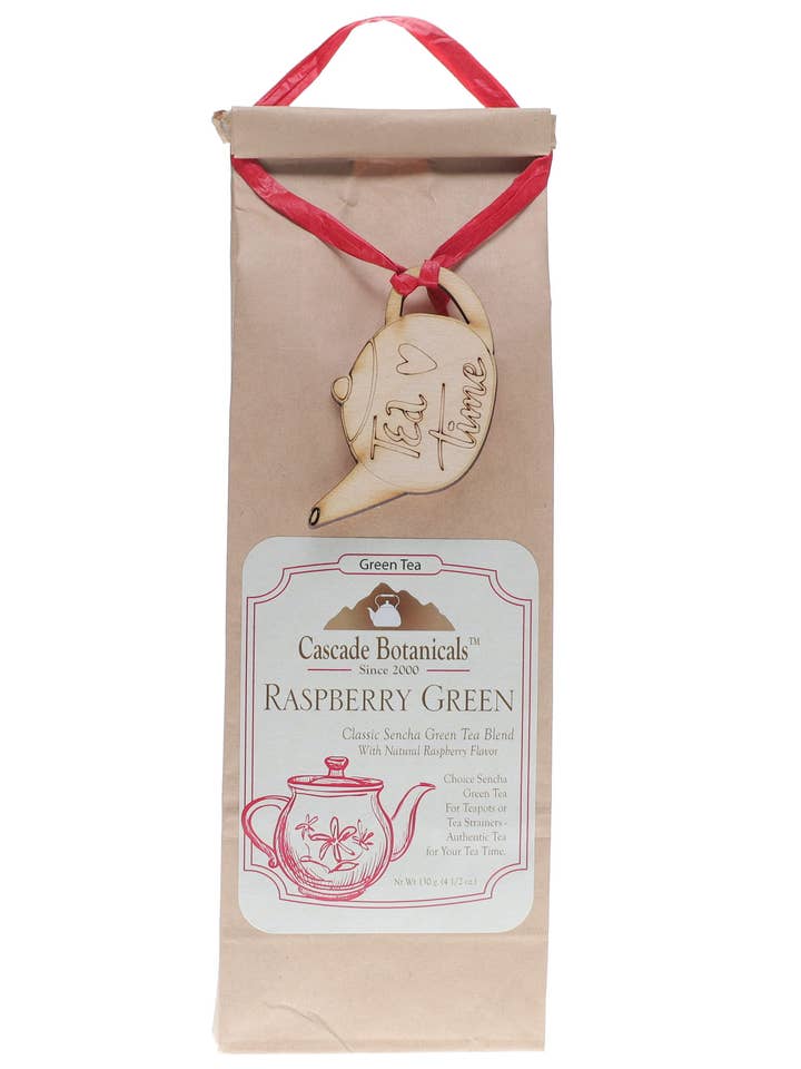 Raspberry Green Tea Loose Pack for wholesale by Cascade Teas & Botanicals