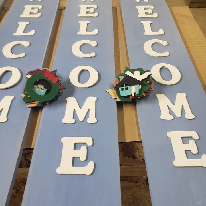 Letrero de bienvenida estacional de 4 pies para venta al por mayor de RH Woodworks LLC