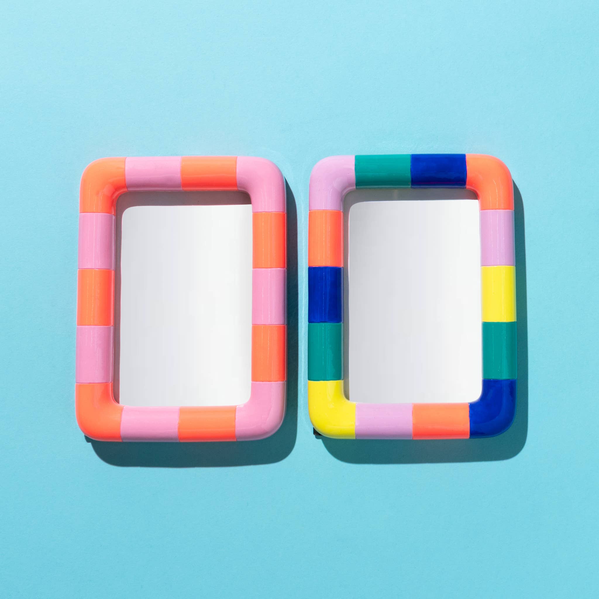 Little Fish CO - Wholesale Picture frame - The Savoy - colour block frame Hot Orange / Pink Gloss 1