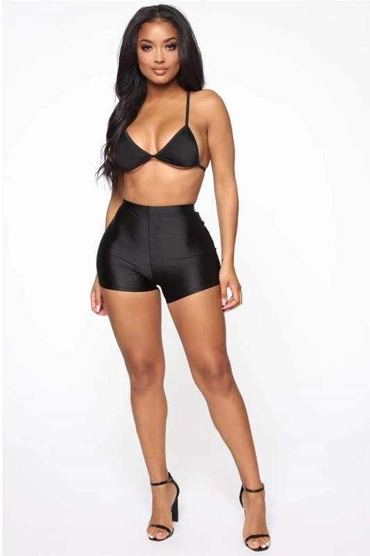 5besties inc - Wholesale Shorts - Women's - Highwaisted Nylon Micro Shorts1