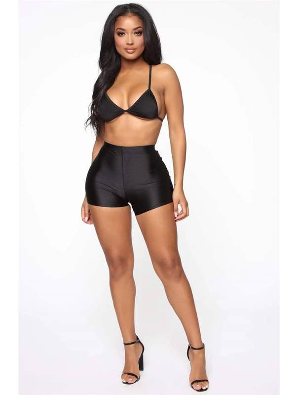 5besties inc - Wholesale Shorts - Women's - Highwaisted Nylon Micro Shorts1