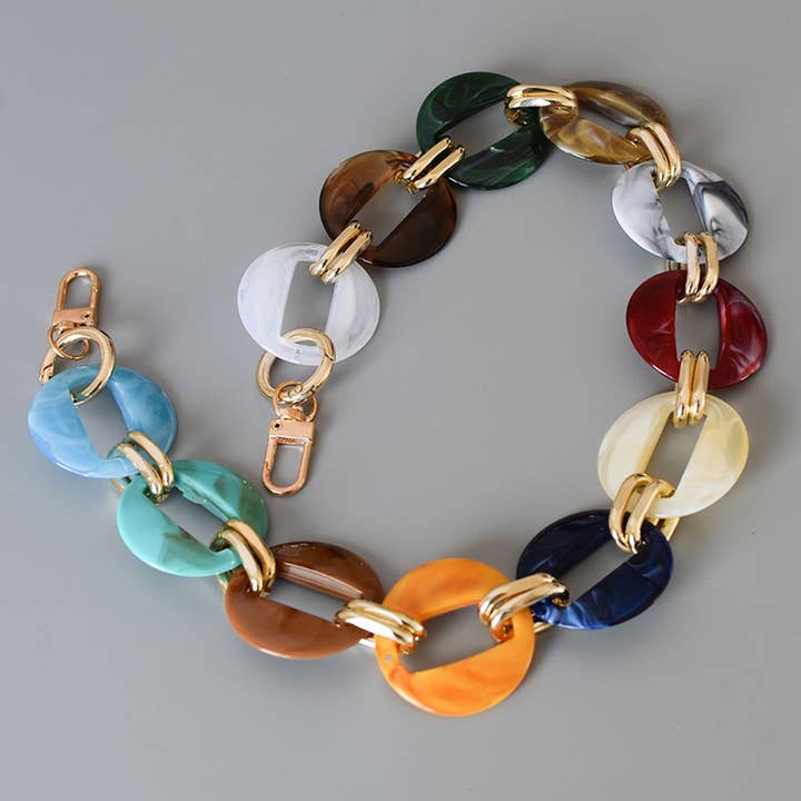 ACCITY - Wholesale Bag Strap - Women's - Heart,Rectangle Colorful Mixed Acrylic Bag Chain_CWMM5061