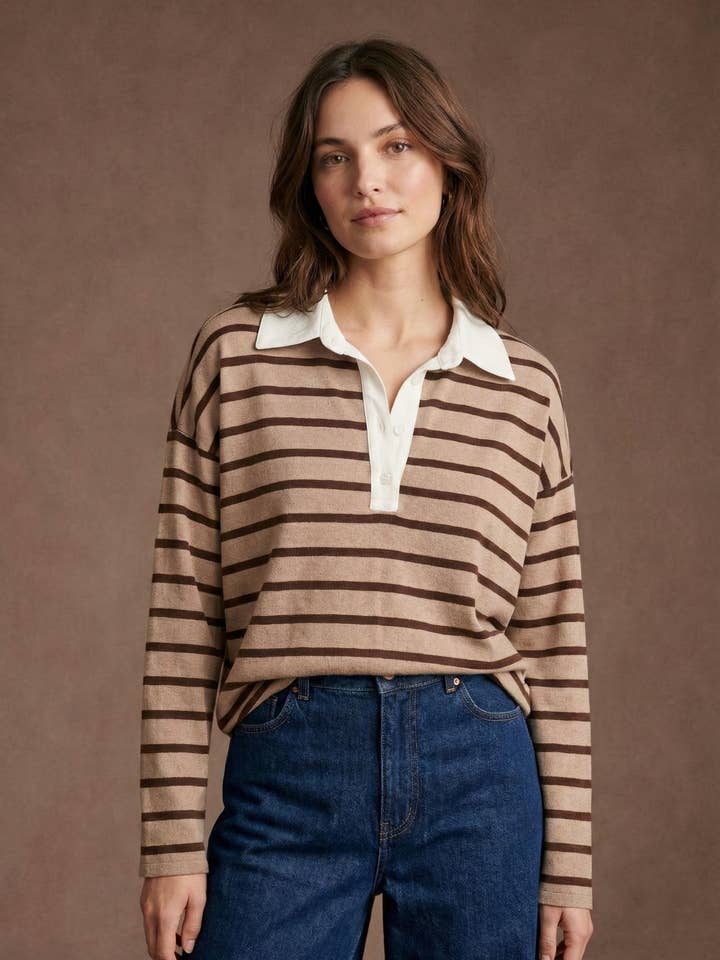 Pépouz' Paris – wholesale Pikétröja – Dam – Randig T-shirt med skjortkrage PP251510