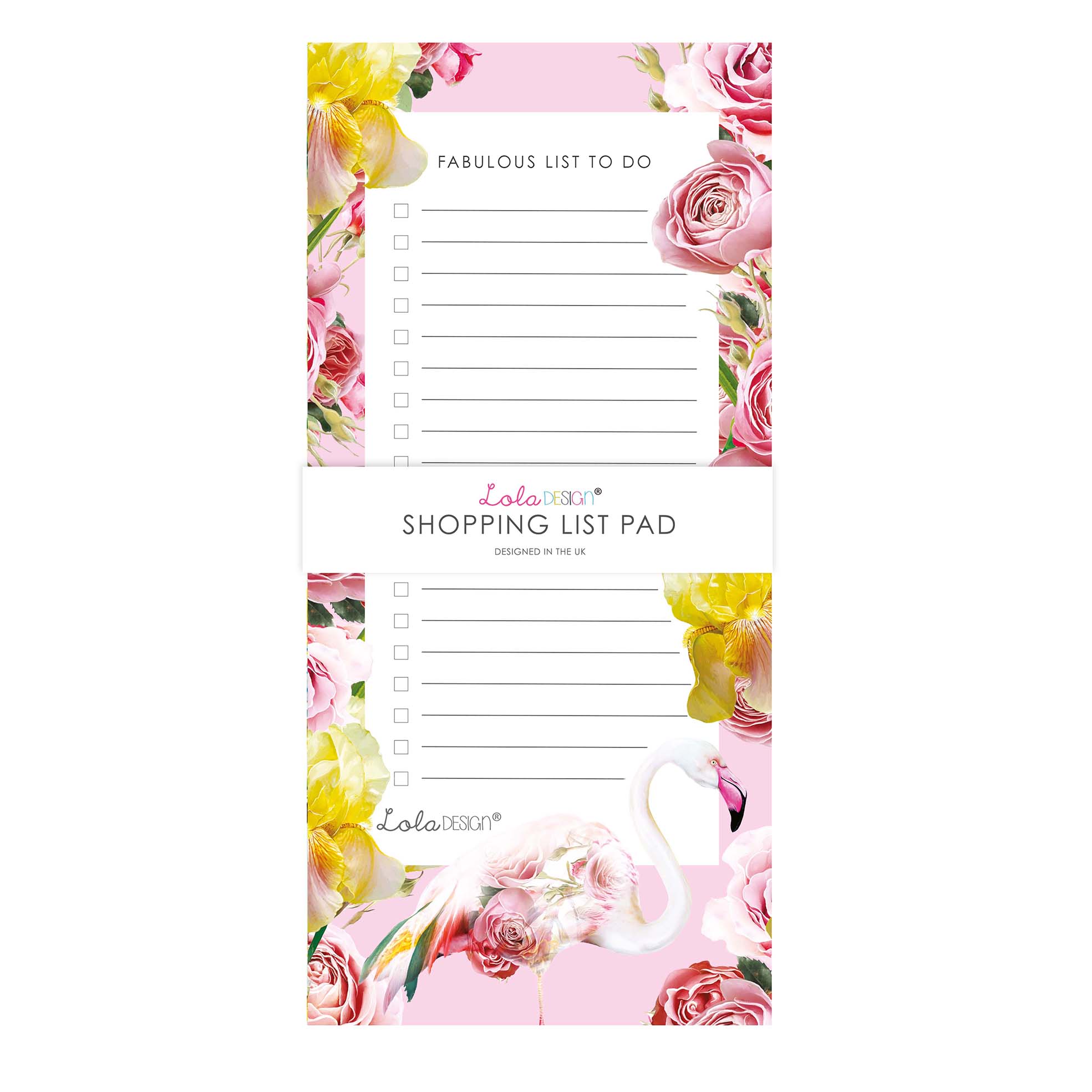 Lola Design Ltd – wholesale Notepad – Magnetic To Do List Pad Featuring Botanical Flamingo by Lola Design0