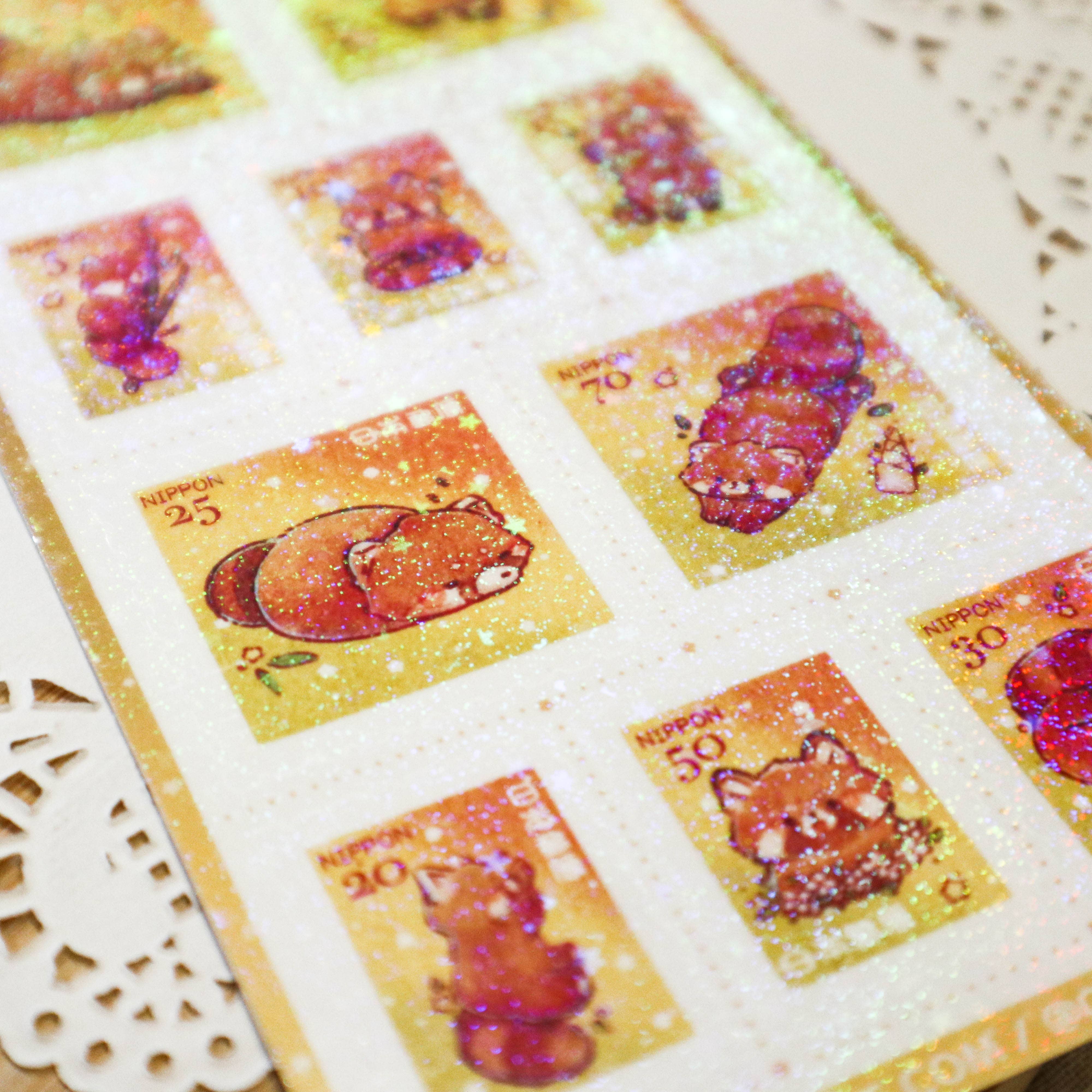 Chickie Cafe - Wholesale Sticker - Red Panda Stamps Sticker Sheet2