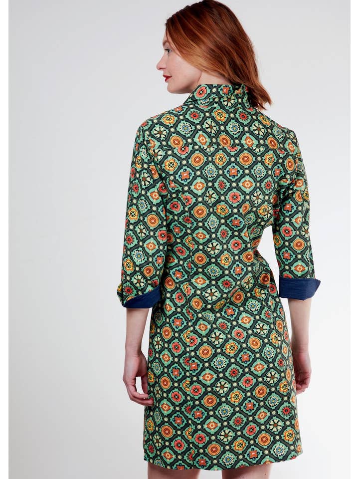 Dizzy-Lizzie - Wholesale Dress - Women's - Sag Harbor Dress Green Medallion
