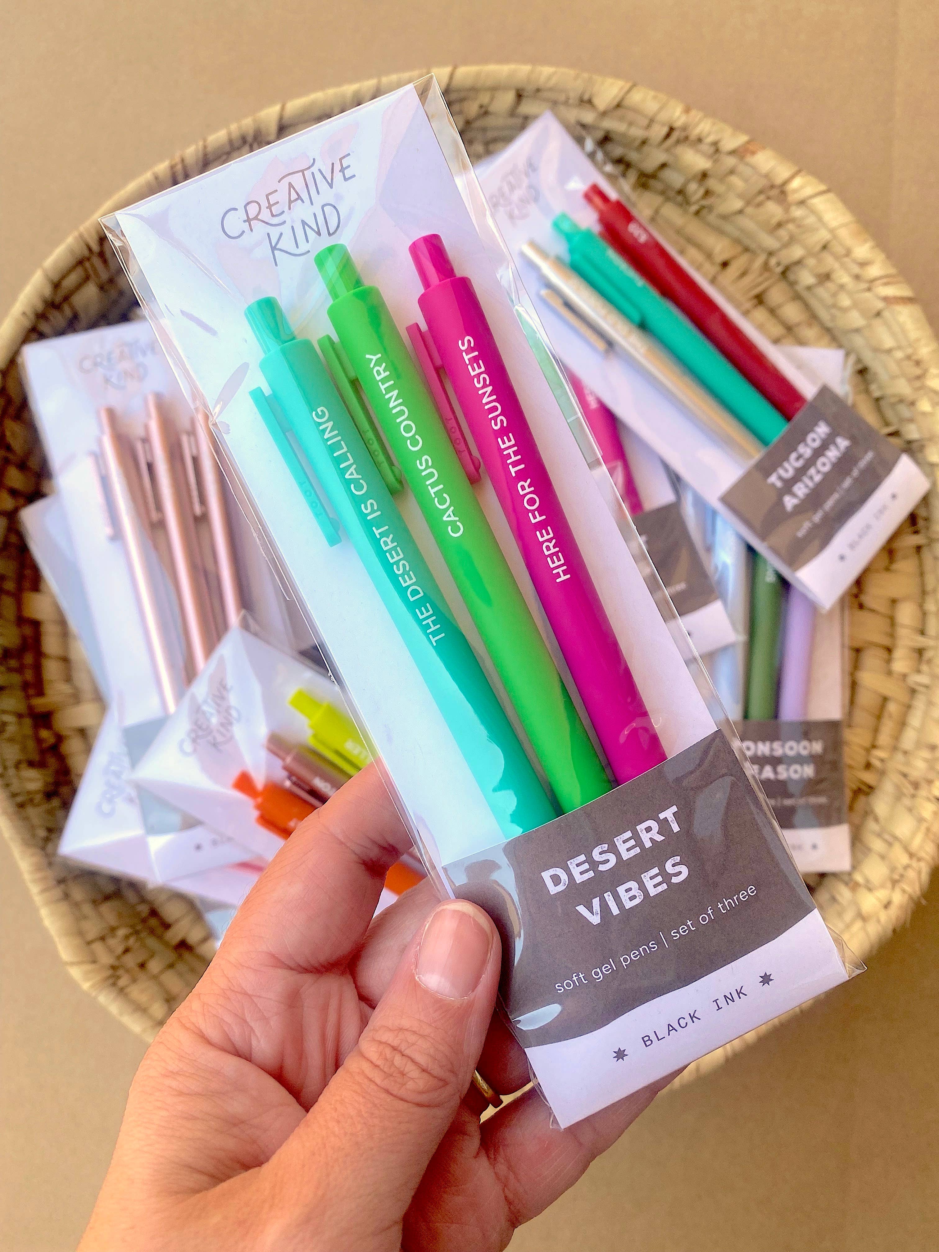 Creative Kind - Wholesale Pen - Tucson Arizona Pen Trio – Black Ink Gel Pens2