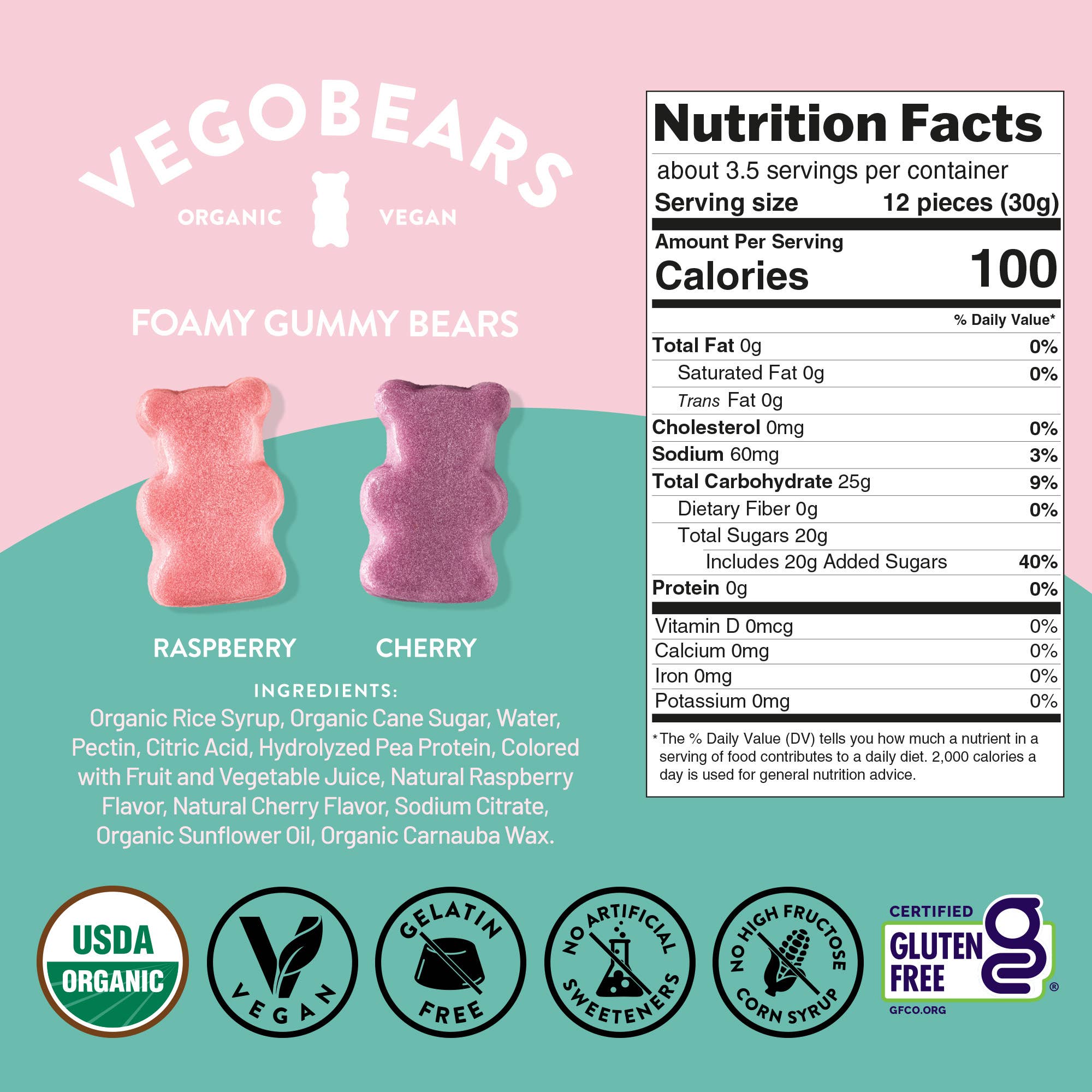 Candy People USA - Wholesale Gummy - Vegobears - Malibu 3.5oz. (10 Pack) Organic Gummy Bears2