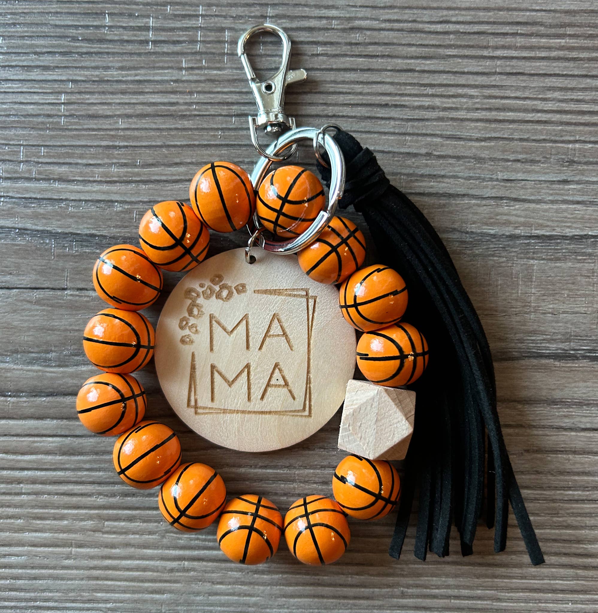 JILLIAN INK LLC - Wholesale Keychain - Women's - Mama Sports Keychain with Wooden Beads6
