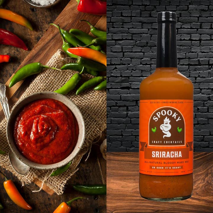 SPOOKY Craft Cocktail Mixes - Wholesale Cocktail Mix/Syrup - SPOOKY Sriracha Bloody Mary (32oz 6-pack)1