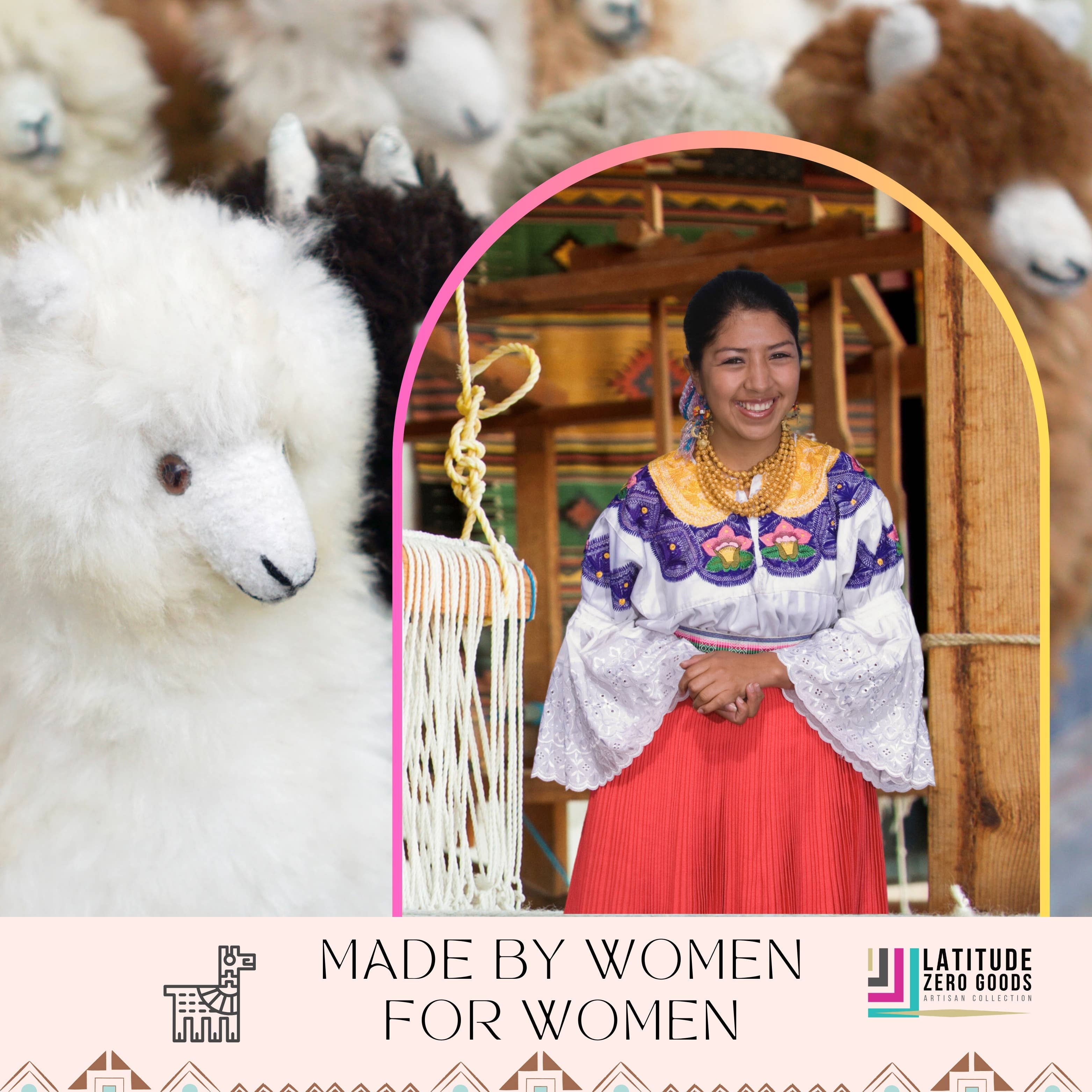 LATITUDE ZERO GOODS - Wholesale Wrap - Women's - Canelo - Beige Alpaca Wool Shawl2