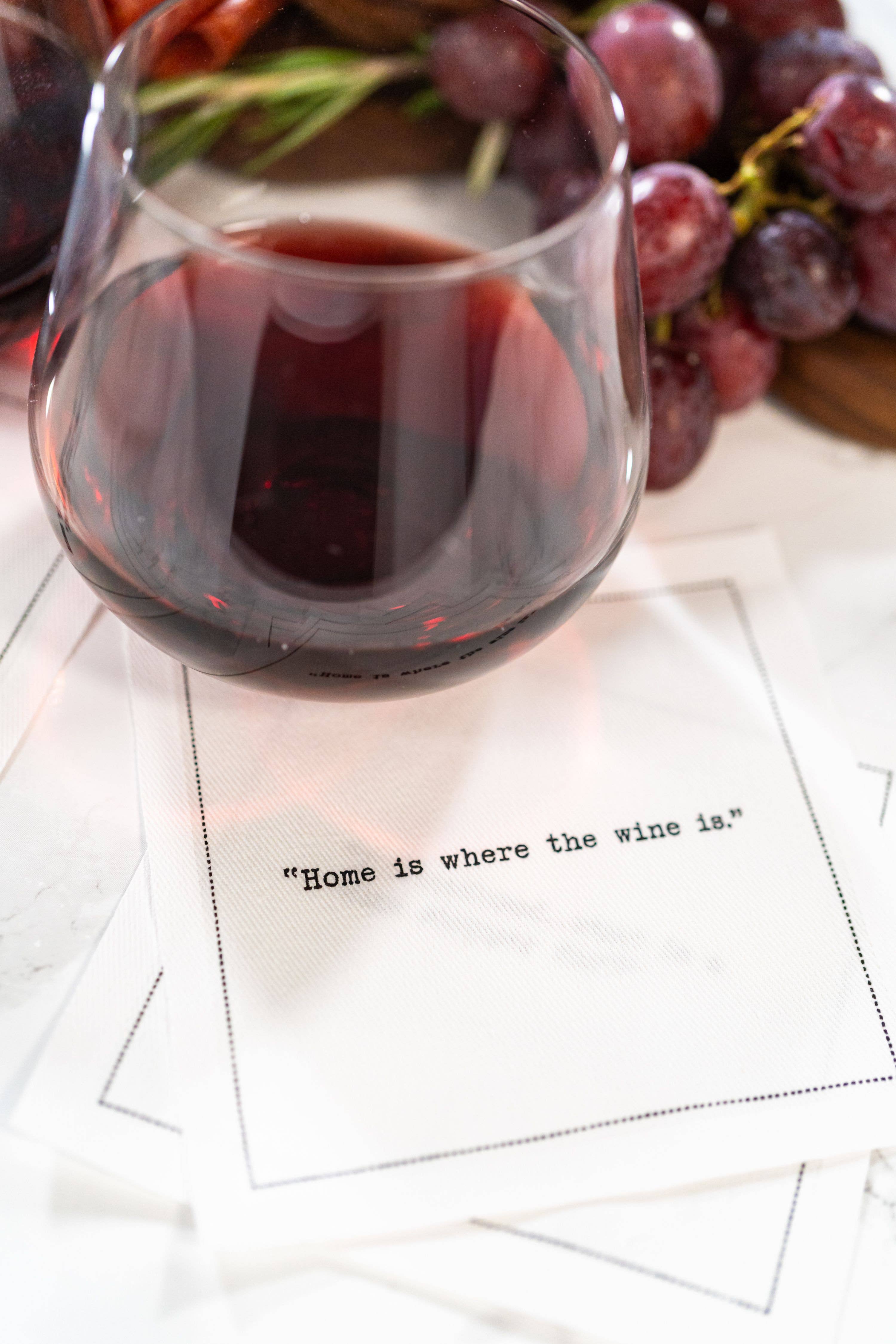 Five Star Napkins Inc. - Wholesale Disposable Napkin - Wine Quotes - White Cotton Cocktail Napkins x 501