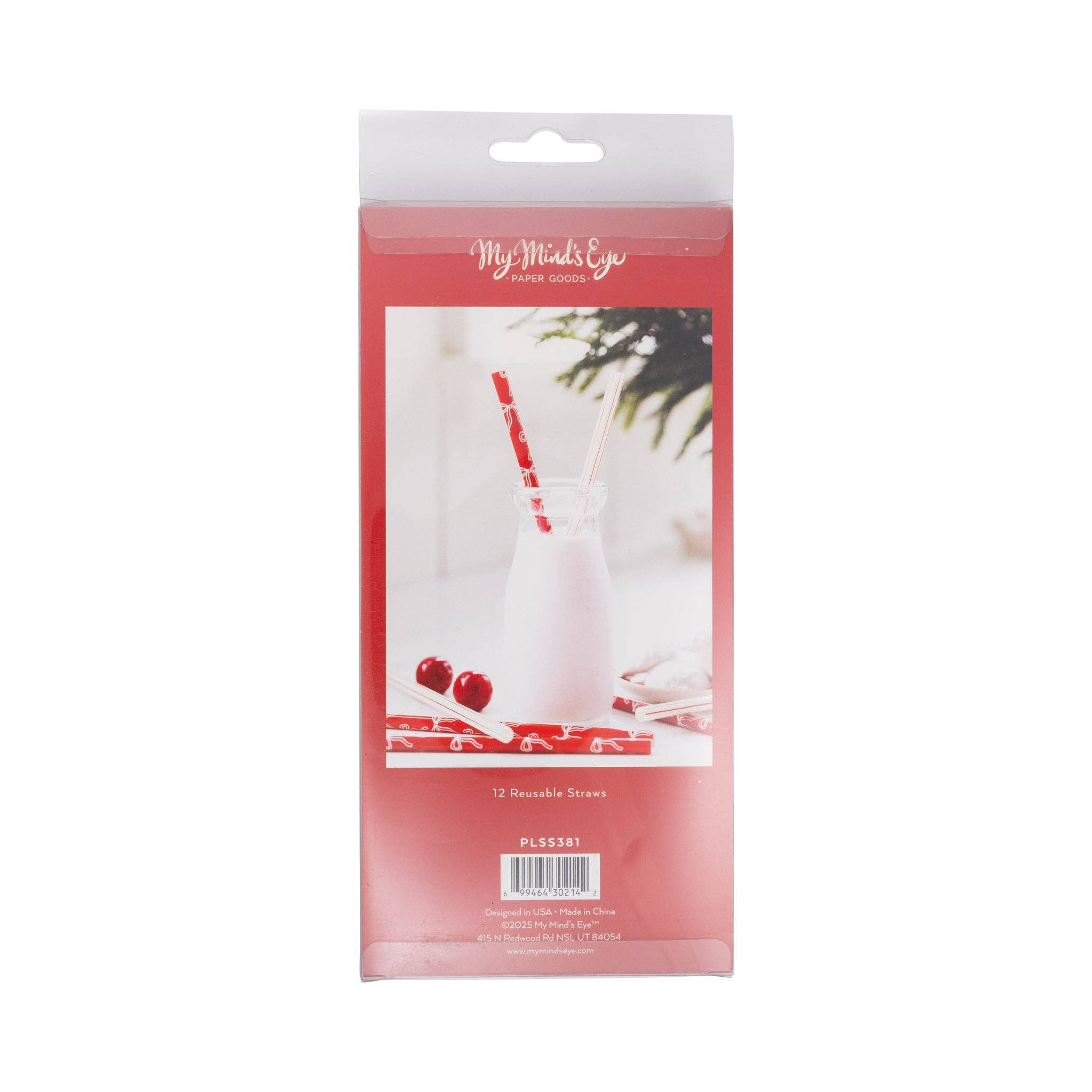 My Mind’s Eye - Wholesale Drinking Straw - PLSS381 - Bows and Stripes Reusable Straws3