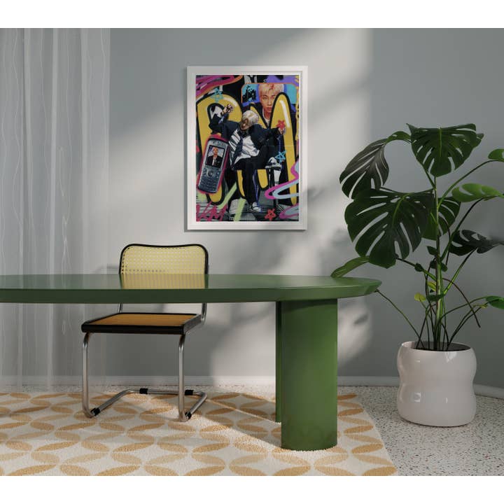 Affiche artistique inspirée du graffiti BTS RM pour la vente par RM Design Studio