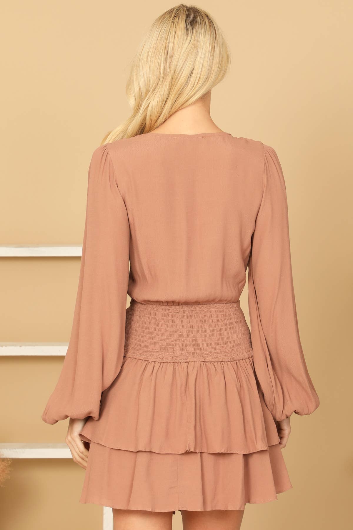 MYS Wholesale Inc - Wholesale Dress - Women's - Front Cut-Out Deep Neck Tiered Hem Dress6