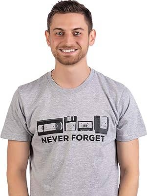 Never Forget | Funny Nerd Humor Nostalgia Old 1990s 90s 1980s 80s Joke Fun T-Shirt for wholesale by Ann Arbor Tees