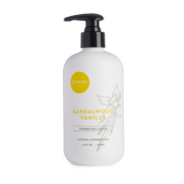 Sandalwood Vanilla Hand & Body Lotion 12oz for wholesale by DANI Naturals