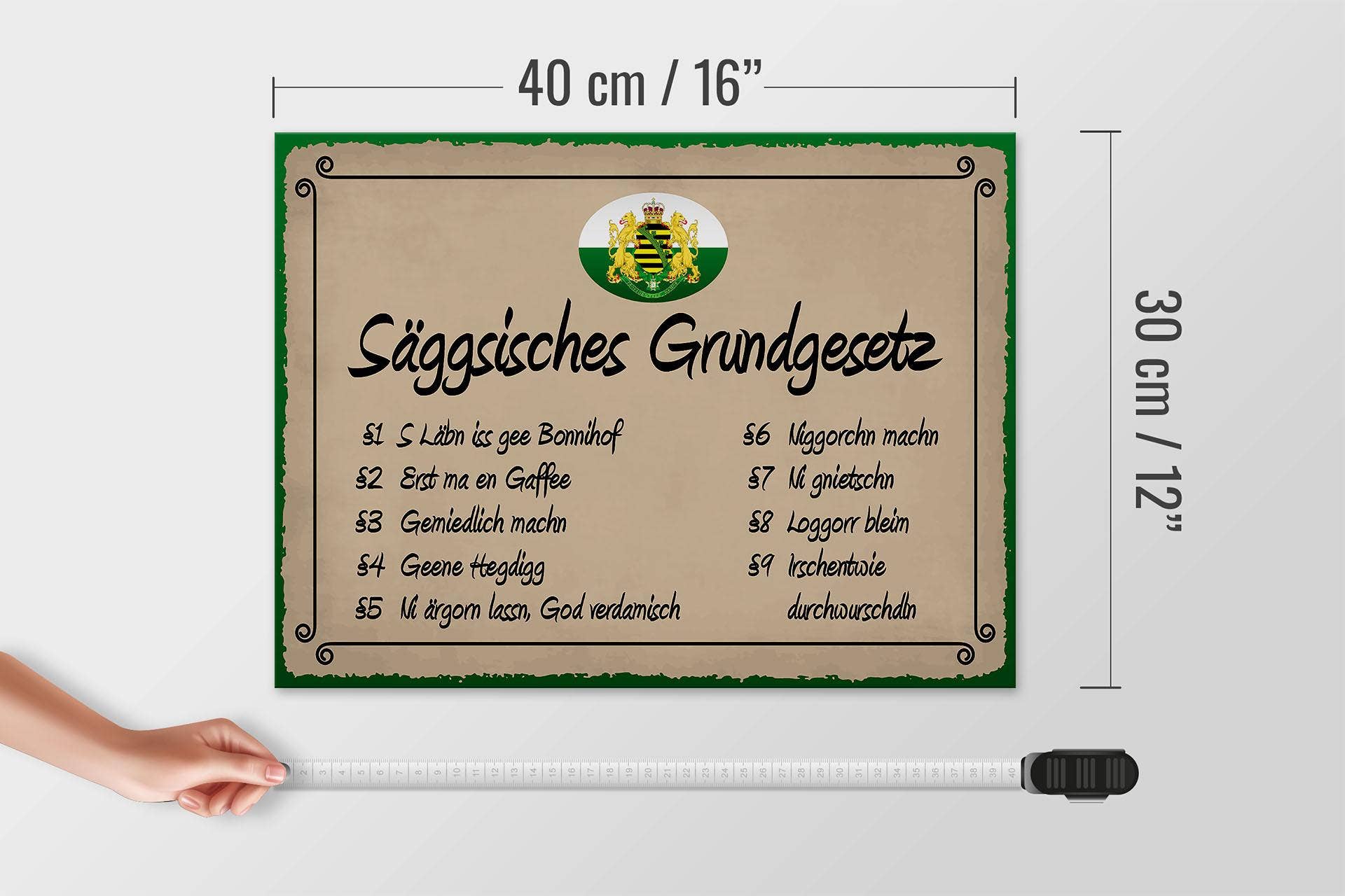 Femer - Wholesale Sign - Wooden sign saying 40x30 cm Saeggsisches Grundgesetz funny sign wooden sign4